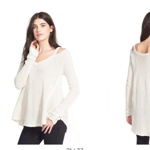 Free People Moonshine V Cold Shoulder Sweater
